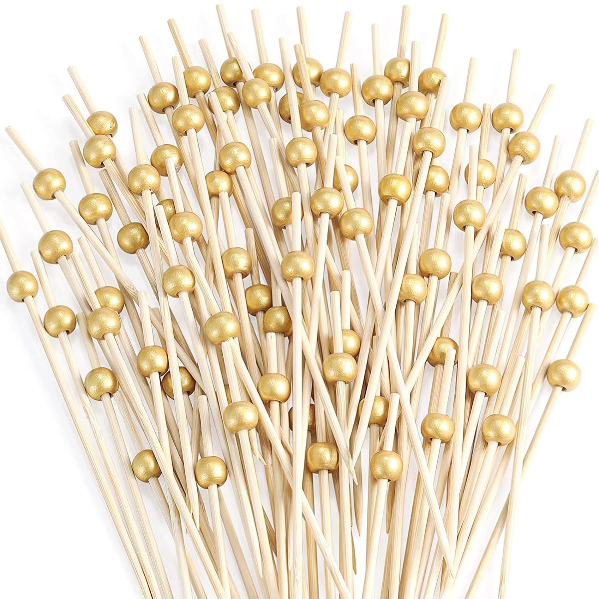Supvox 100Pcs Fruit Pick, Bamboo Toothpicks Fruit Garnish Sticks, Bamboo Toothpicks Party Supplies, Elegant Golden Bead Fruit Pick for Banquet, Party, Festivals Deli Food Picks Toothpicks (4.7 Inch) Supvox 100Pcs Fruit Pick, Bamboo Toothpicks Fruit Garnish Sticks, Bamboo Toothpicks Party Supplies, Elegant Golden Bead Fruit Pick for Banquet, Party, Festivals Deli Food Picks Toothpicks (4.7 Inch)
